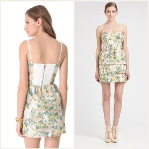 Alice + Olivia bustier silk tapestry layered dress